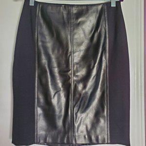 black sleek skirt with Vegan Leather